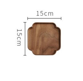 Walnut Wood Tea Table & Tray Set