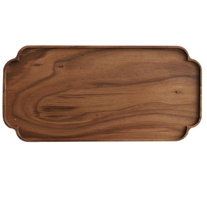 Walnut Wood Tea Table & Tray Set