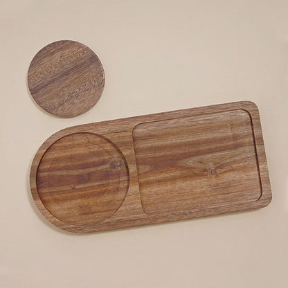 Wooden Beverage Tray & Coaster